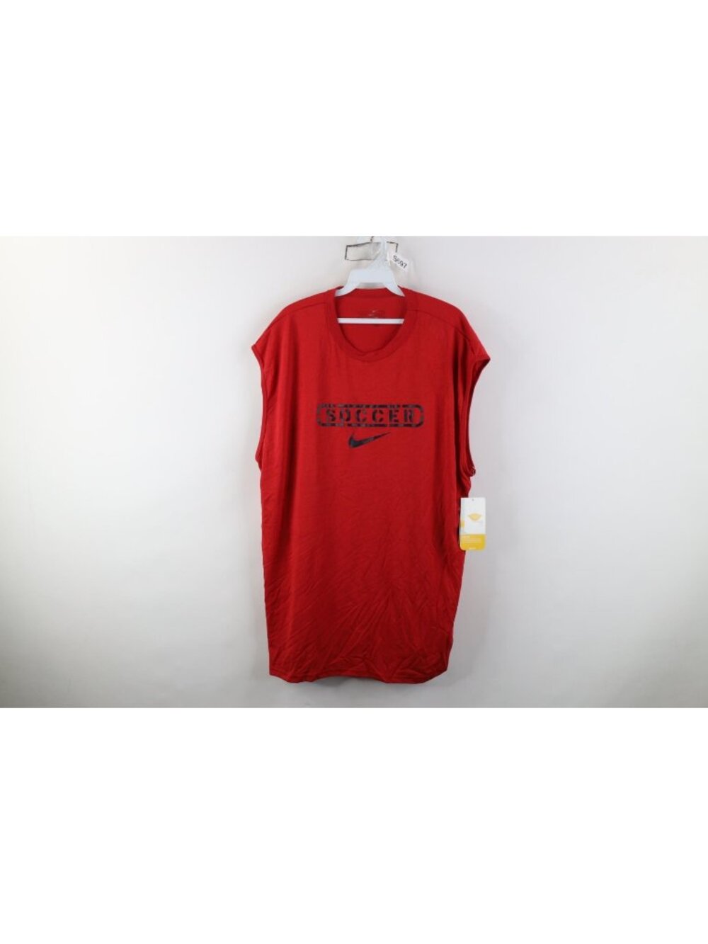 Deadstock Vtg Y2K 2005 Nike Soccer Mens XL Sleeveless Muscle T-Shirt Knit Red
